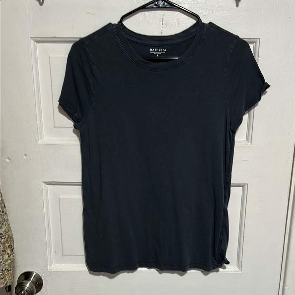 Athleta Gray Fitted Short Sleeve Tee